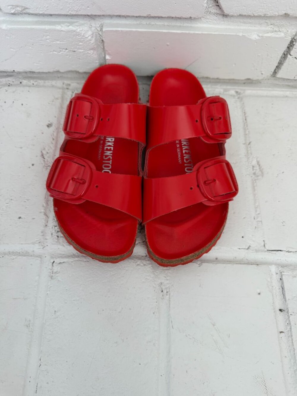 Birkenstock Arizona Big Buckle Red Patent Sandals EU 36 US Women's 5-5.5